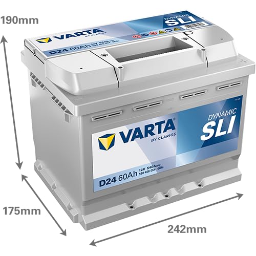 Varta D24 Blue Dynamic Starterbatterie für Passenger Car, 5604080543132 12V 60Ah 540A