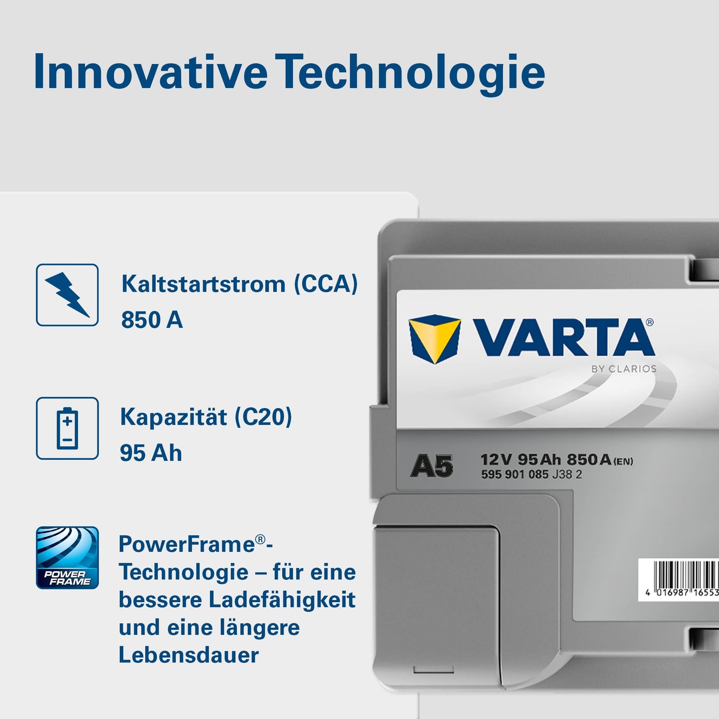 Silver Dynamic AGM xEV 95Ah 850A 353x175x190mm