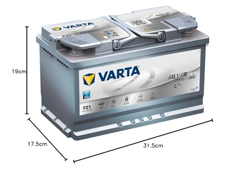 Varta F21 Anlasser Batterie, 12V, 80Ah, 18.7cm x 13.6cm x 11cm